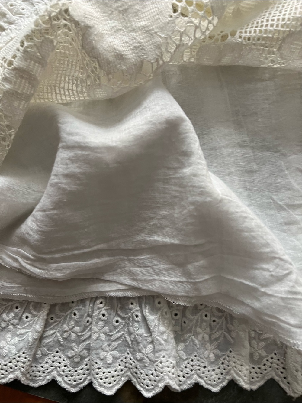 Simple White Lace Ruffled Kids Dress - Picture 7 of 10